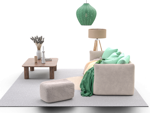 Minimal Boho Lounge with Pastel Accents Modelo 3D