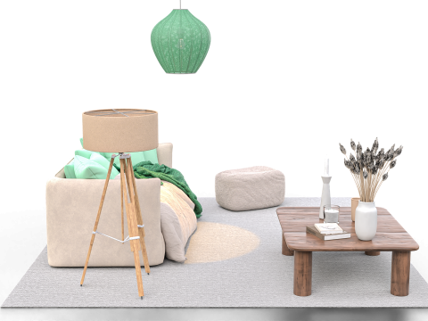 Minimal Boho Lounge with Pastel Accents Modelo 3D