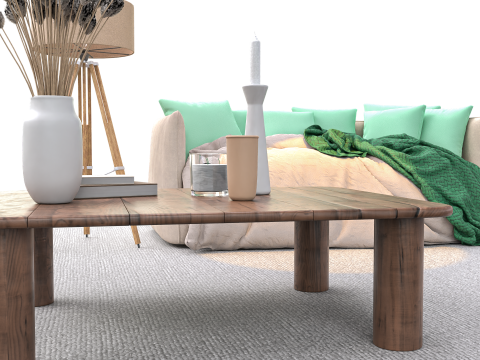 Minimal Boho Lounge with Pastel Accents Modelo 3D
