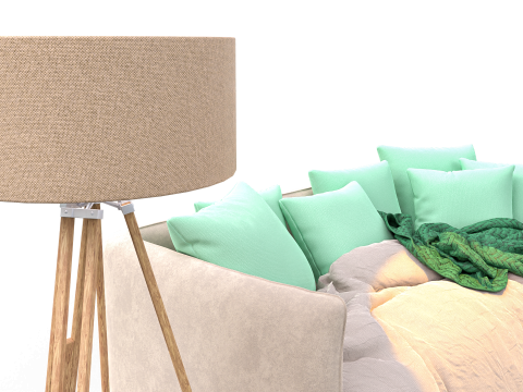 Minimal Boho Lounge with Pastel Accents Modelo 3D