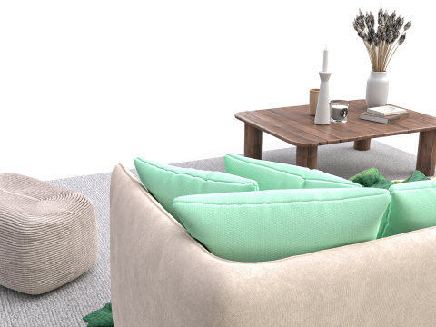 Minimal Boho Lounge with Pastel Accents Modelo 3D