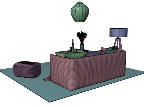 Minimal Boho Lounge with Pastel Accents Modelo 3D