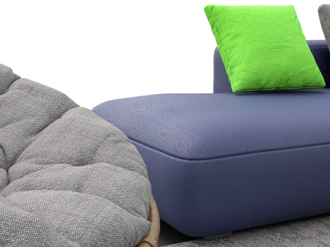 Scandinavian Lounge Living Room Set Papasan Chair Modern Decor 3D Model