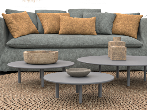 Modern Boho Living Room Scene Game Ready Interior Asset Modèle 3D