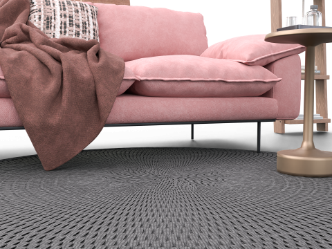 Soft Pink Living Room Interior with Decorative Shelf 3D Модель