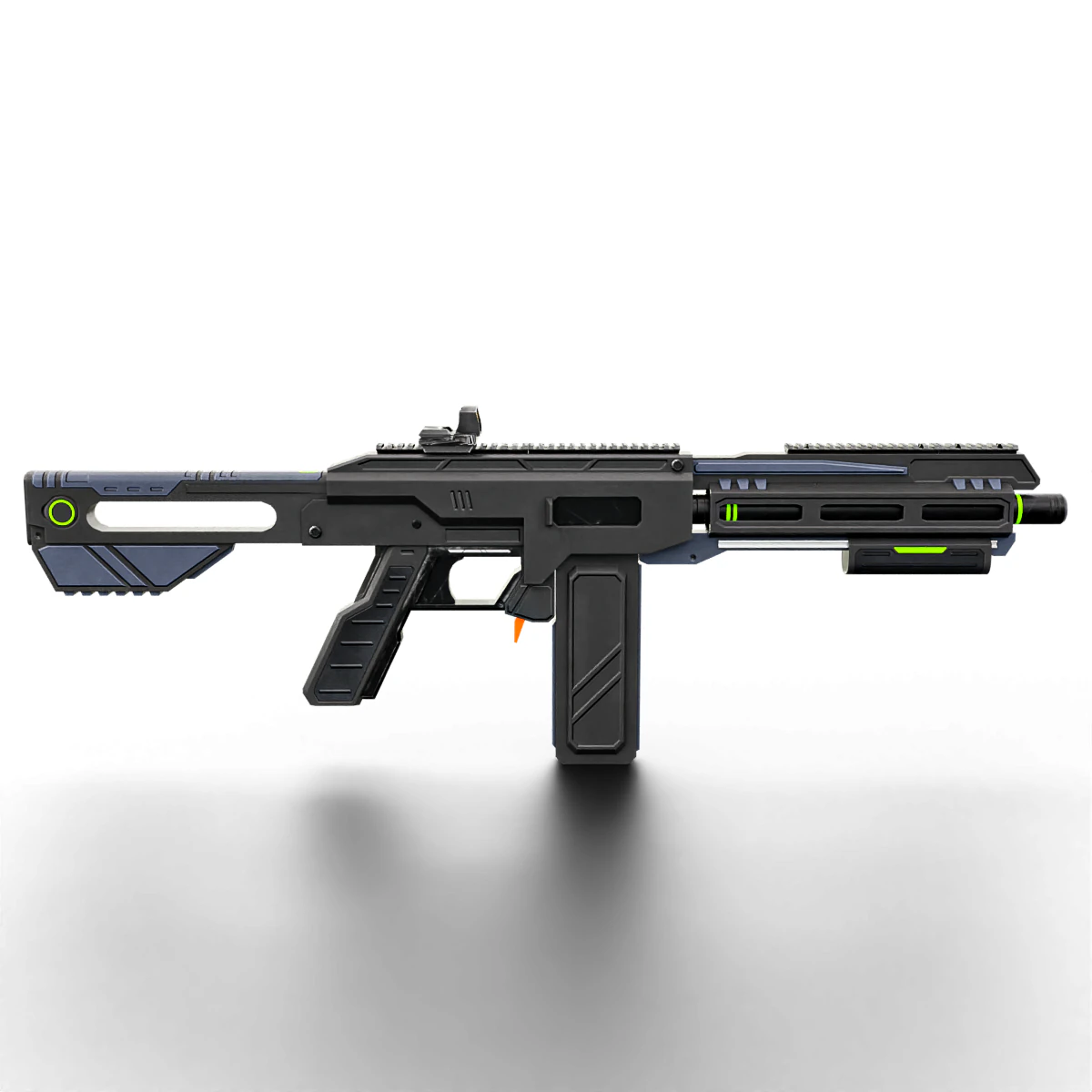 Low-Poly Sci-Fi Bullpup Rifle Futuristic Energy Weapon with Tactical Scope 3D Model .c4d .max .obj .3ds .fbx .stl .blend