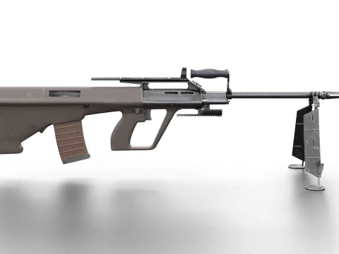 Set di fucili tattici AUG Armi Bullpup pronte per il gioco Modello 3D