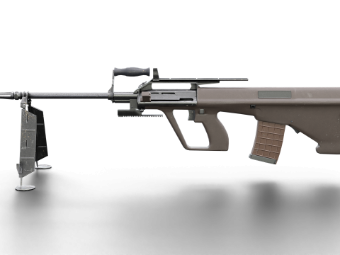 AUG Tactical Rifle Set Game-Ready Bullpup Weapons Model 3D