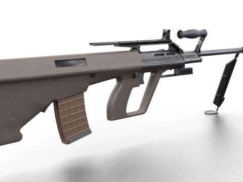 Set di fucili tattici AUG Armi Bullpup pronte per il gioco Modello 3D