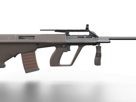 AUG Tactical Rifle Set Game-Ready Bullpup Weapons Model 3D