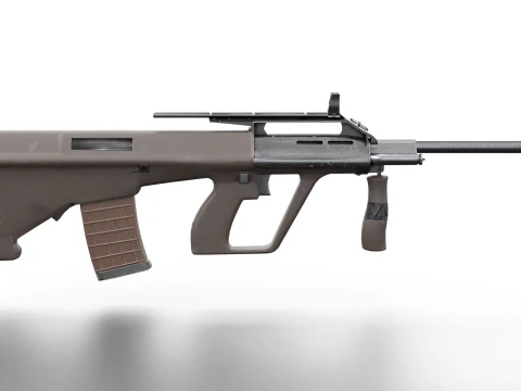 Set di fucili tattici AUG Armi Bullpup pronte per il gioco Modello 3D