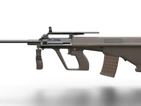 Set di fucili tattici AUG Armi Bullpup pronte per il gioco Modello 3D