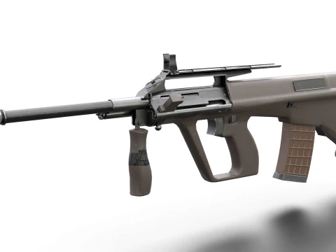 Set di fucili tattici AUG Armi Bullpup pronte per il gioco Modello 3D