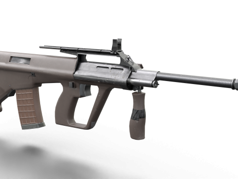 AUG Tactical Rifle Set Game-Ready Bullpup Weapons Model 3D