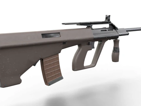 Set di fucili tattici AUG Armi Bullpup pronte per il gioco Modello 3D