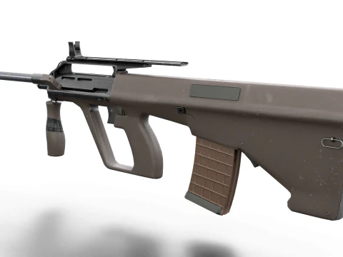 Set di fucili tattici AUG Armi Bullpup pronte per il gioco Modello 3D