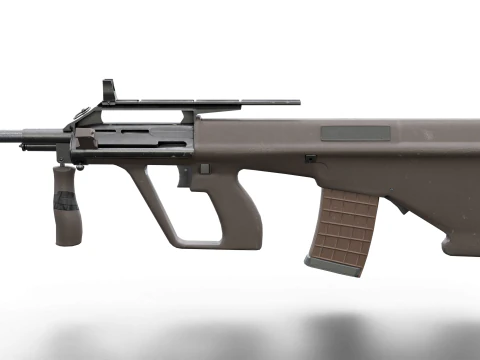 Set di fucili tattici AUG Armi Bullpup pronte per il gioco Modello 3D