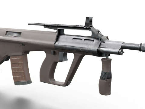 Set di fucili tattici AUG Armi Bullpup pronte per il gioco Modello 3D