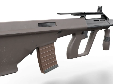 Set di fucili tattici AUG Armi Bullpup pronte per il gioco Modello 3D