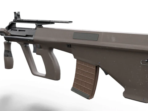 Set di fucili tattici AUG Armi Bullpup pronte per il gioco Modello 3D