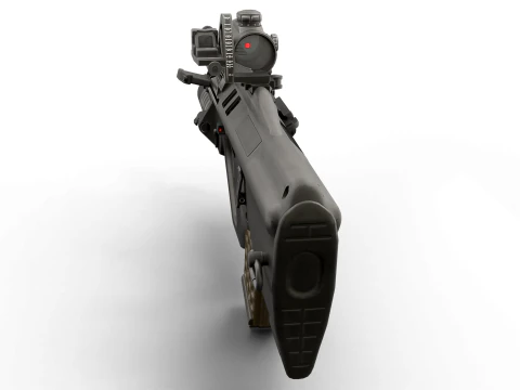 Fucile d'assalto tattico realistico Gioco pronto PBR Lanciagranate strutturato Red Dot Sight Modello 3D