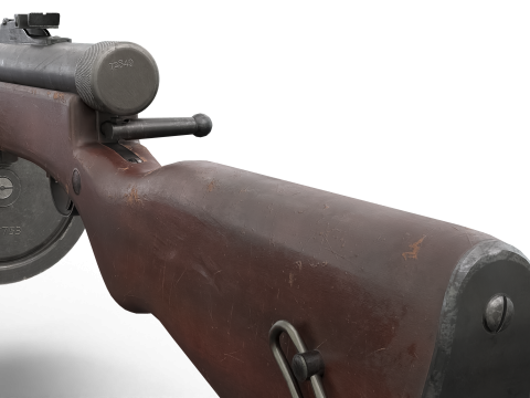 WWII Submachine weapon Drum Magazine 3D Model