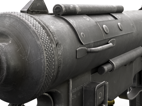 Vintage Submachine Weapon Foldable Stock Ammo Props Game Ready Model 3D