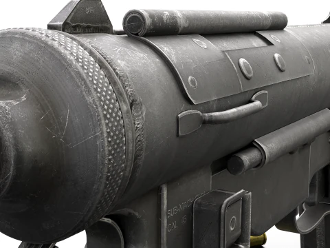 Vintage Submachine Weapon Foldable Stock Ammo Props Game Ready 3D Model