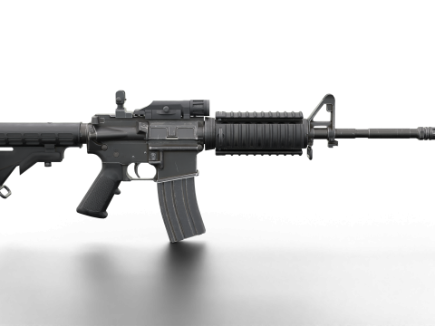 Realistic M4 Assault Rifle Game Ready Model 3D