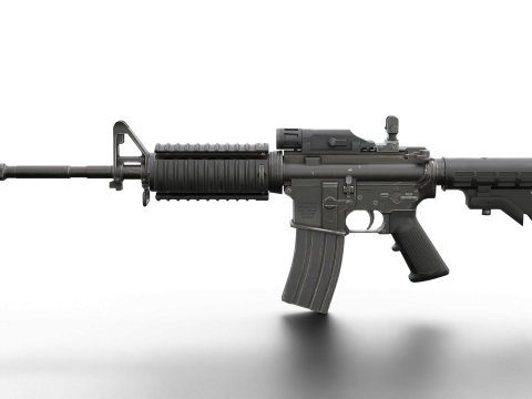 Realistic M4 Assault Rifle Game Ready Model 3D