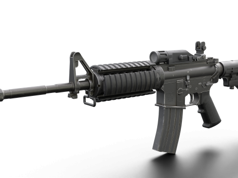 Realistic M4 Assault Rifle Game Ready Model 3D