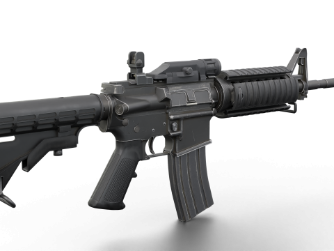 Realistic M4 Assault Rifle Game Ready Model 3D
