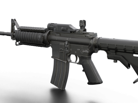 Realistic M4 Assault Rifle Game Ready Model 3D