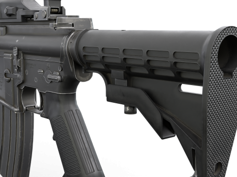 Realistic M4 Assault Rifle Game Ready Model 3D