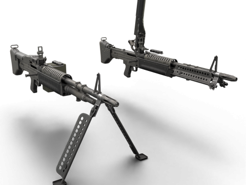 M60 Machine Weapon Game Ready 3D Model