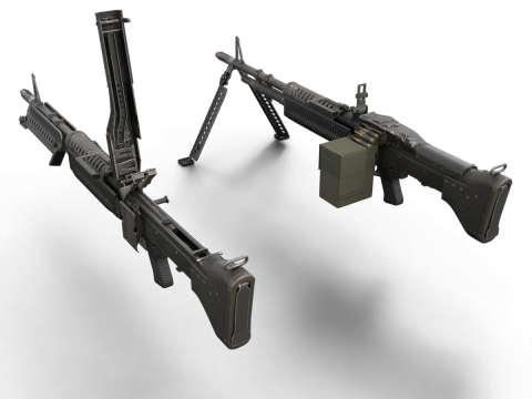 M60 Machine Weapon Game Ready 3D 模型