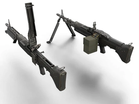 M60 Machine Weapon Game Ready 3D Model
