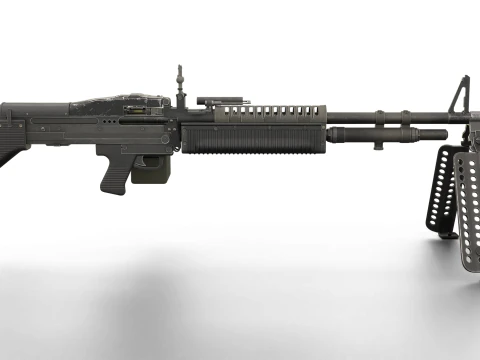 M60 Machine Weapon Game Ready 3D Model