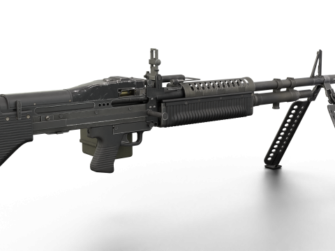 M60 Machine Weapon Game Ready 3D 模型