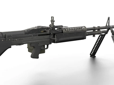 M60 Machine Weapon Game Ready 3D Model