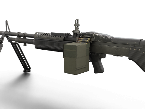 M60 Machine Weapon Game Ready 3D 模型