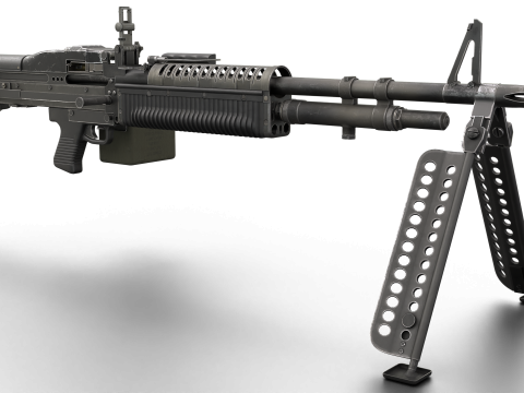 M60 Machine Weapon Game Ready 3D 模型