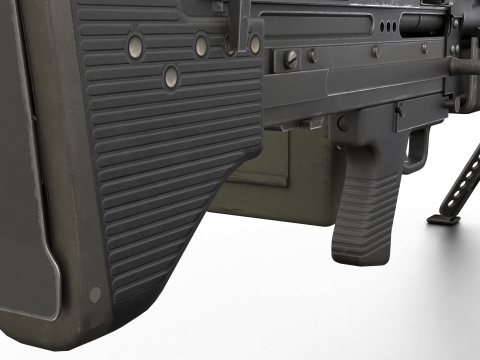 M60 Machine Weapon Game Ready 3D 模型