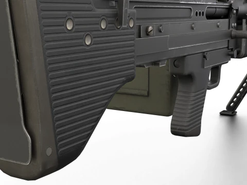 M60 Machine Weapon Game Ready 3D Model