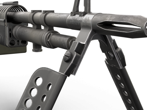 M60 Machine Weapon Game Ready 3D 模型