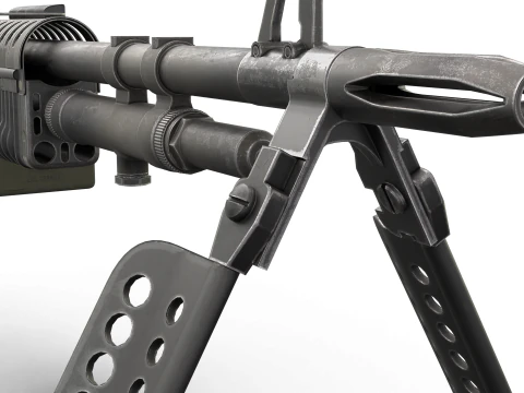M60 Machine Weapon Game Ready 3D Model