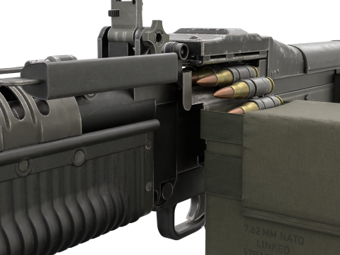 M60 Machine Weapon Game Ready 3D 模型
