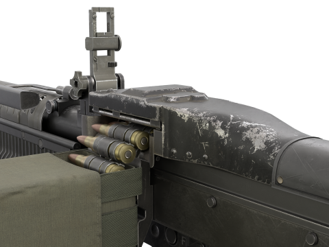 M60 Machine Weapon Game Ready 3D 模型