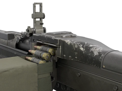 M60 Machine Weapon Game Ready 3D Model