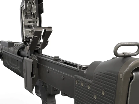 M60 Machine Weapon Game Ready 3D Model